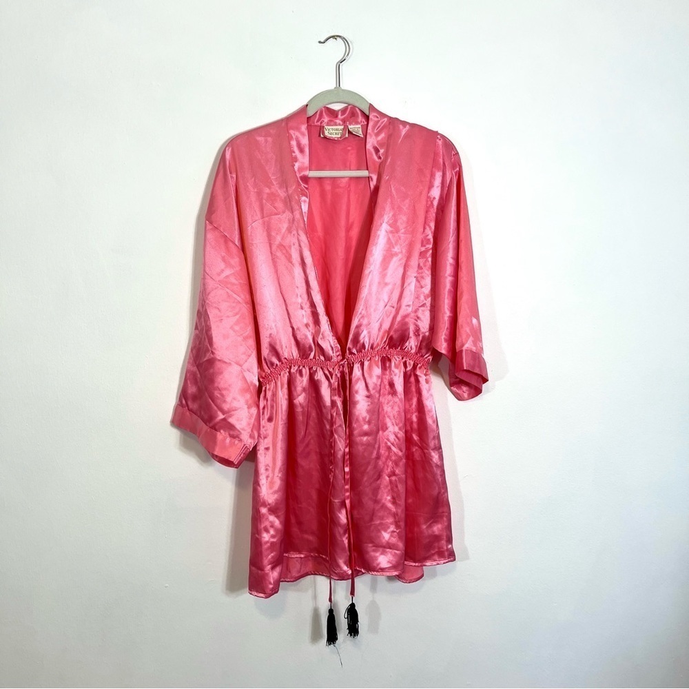 VINTAGE Victoria’s Secret Gold Label Barbiecore Pink Tassel Nightgown Robe